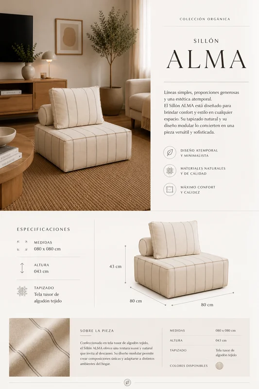 Sillon ALMA - Butacas, banquetas y puffs, Uruguay | Decilo con Alma, vista 3