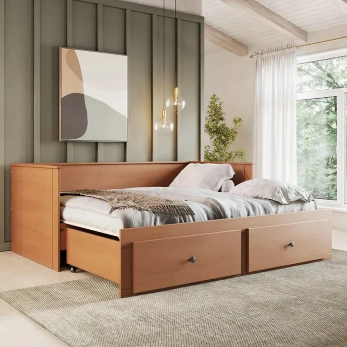 Cama Somnus 1 Plaza / auxiliar - Funcional - Marrón - Dormitorio, Uruguay | Ecowood, vista 2