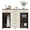 Comoda Cajonera de 8 cajones 2 puertas 1 perchero y 2 estantes internos para Dormitorio o Living - FE - Rustico / Champan en Beige - Cómodas, Uruguay | Mulata, vista 3 de 5
