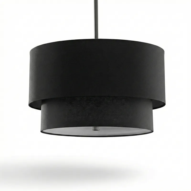 Colgante Duo Fabric Noir en Negro - Lámparas colgantes, Uruguay | La Perla
