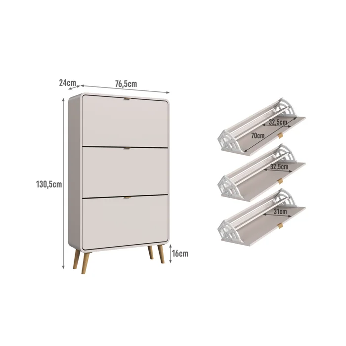 Zapatera Alba – Beige en Beige - Aparadores y recibidores, Uruguay | RM Muebles y Deco, vista 3