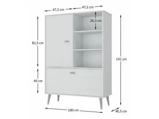 Zapatera 2 Puertas Nogal/Blanco - Respaldos de cama, Uruguay | Quesal, vista 5