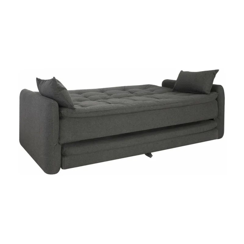 Sillón Cama 3 Cuerpos Tela Gris Madalena Grafito en Gris - Sillones y sofás, Uruguay | Divino, vista 3