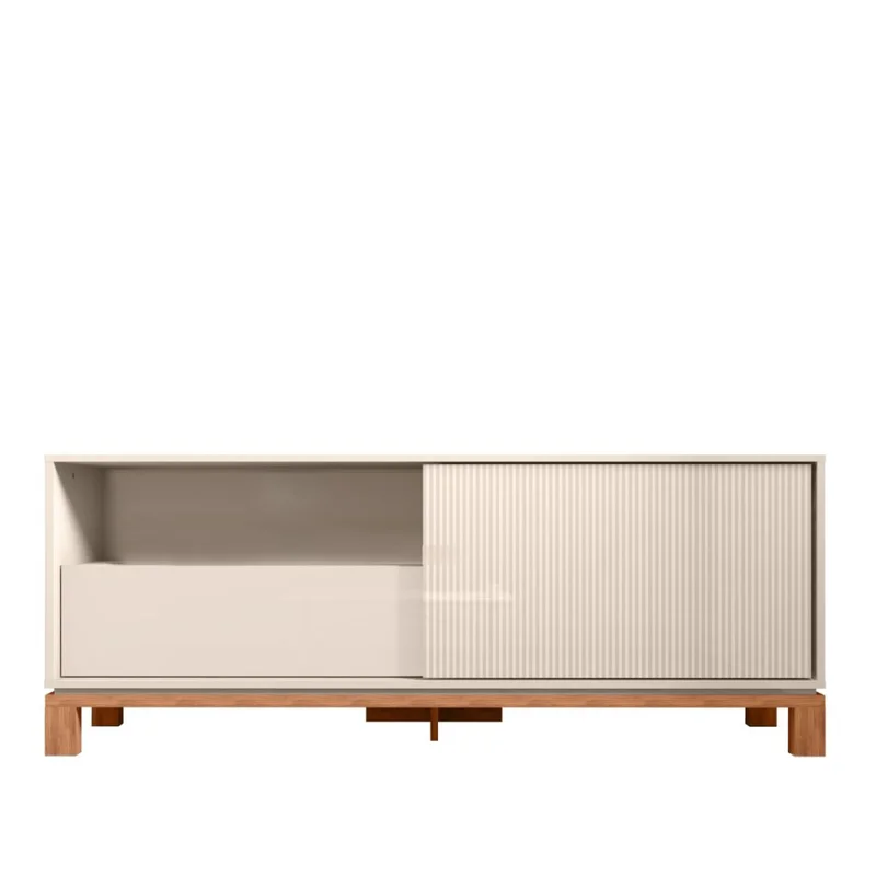 Rack Mondrian - Grande - Off White y Freijo en Beige - Muebles para TV, Uruguay | NYR, vista 3
