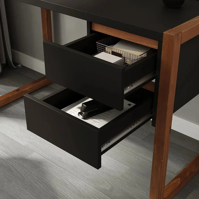 Escritorio con cajones 120cm Atena - Patas en Madera Maciza en Blanco - Escritorios, Uruguay | Balton, vista 17