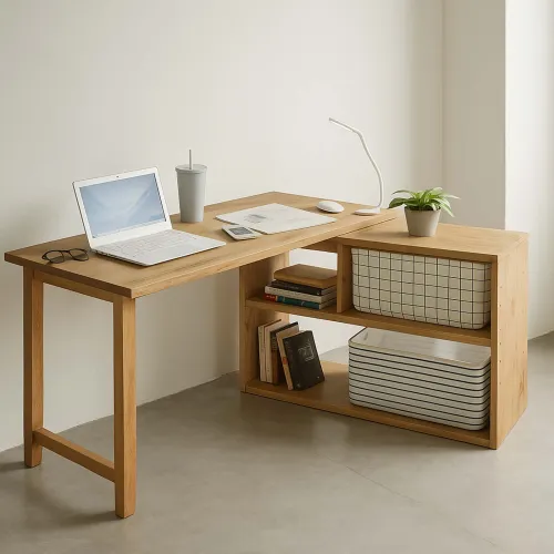 Escritorio Madera Natural-beige Oxford en Madera natural, Uruguay | Divino