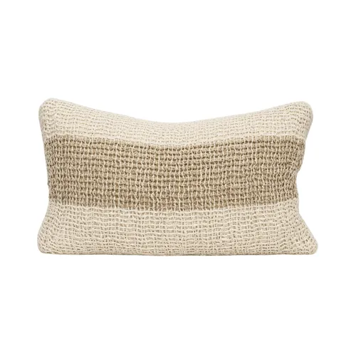 ALMOHADON RUSTICO BLANCO Y NATURAL en BLANCO Y NATURAL - Textiles, Uruguay | Masinfinito Casa