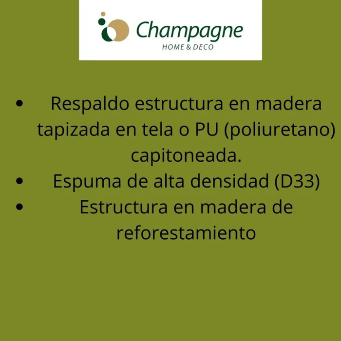 RESPALDO 1 PLAZA (0.90 MTS) - TAPIZADO PU CRUDO en Blanco - Respaldos de cama, Uruguay | Champagne Home, vista 3