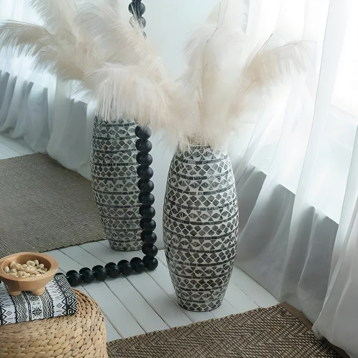 FLORERO CILINDRICO 20x20x50CM BLANCO/NEGRO en Multicolor - Jarrones, Uruguay | Koz, vista 2