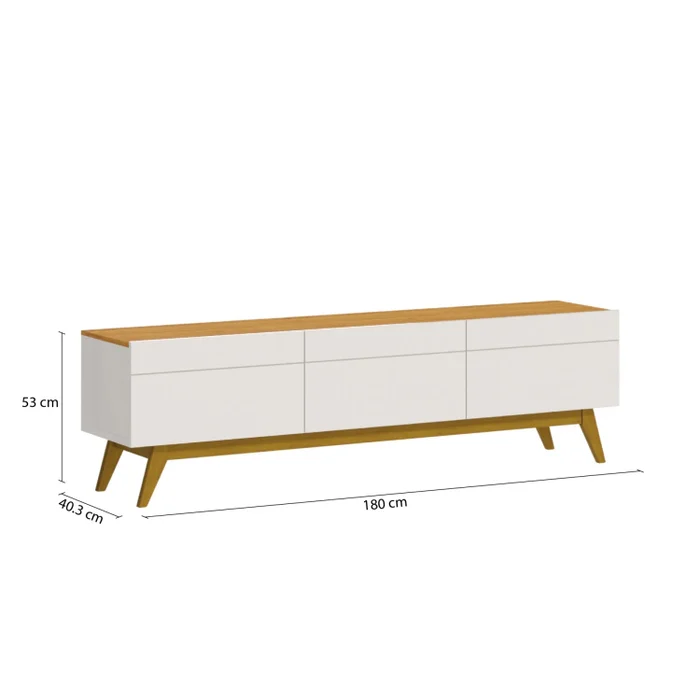 Rack para TV 1.8 - Línea Nevada - Natural/Blanco en Multicolor - Muebles para TV, Uruguay | Ecowood, vista 4