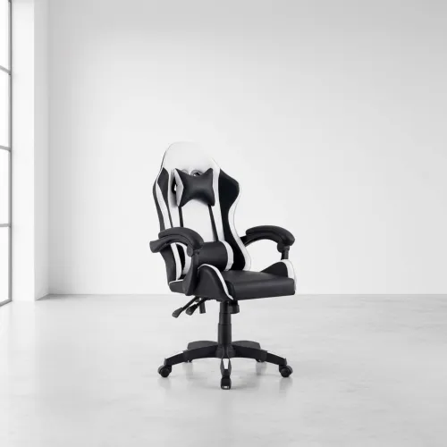 Silla Gamer Pu Blanco Max en BCO/NEG - Escritorios y sillas de escritorio, Uruguay | Divino