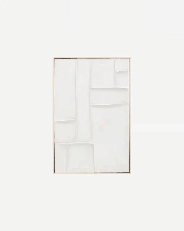 Cuadro Klis de lino con formas geométricas blanco - 60 x 90 cm en Blanco - Decoración de pared, Uruguay | Kavehome, vista 6