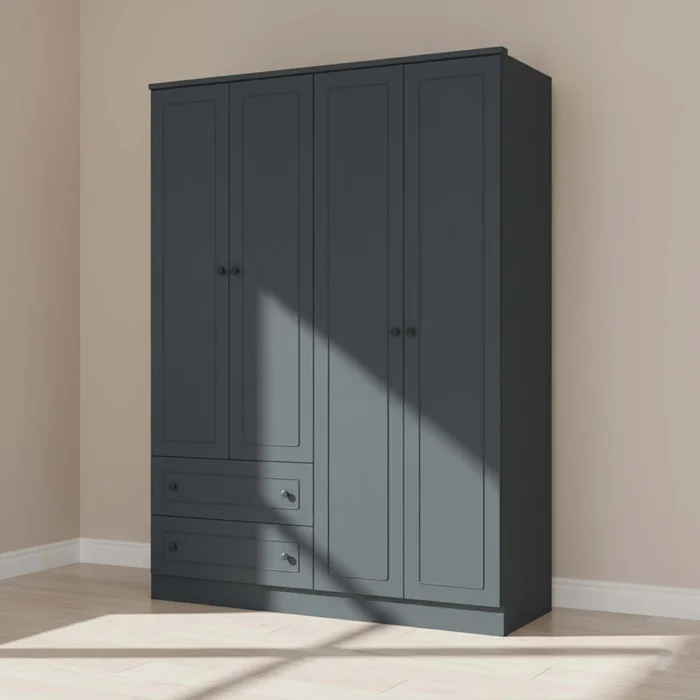 Placard 4 Puertas Mdf Gris Americano Plus en Gris - Roperos y placares, Uruguay | Divino