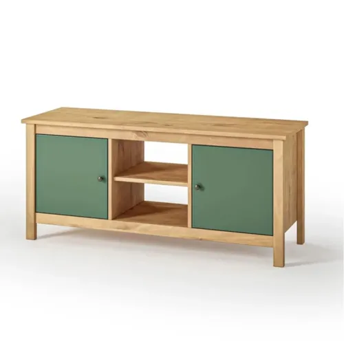 Rack 2 Puertas Mari Verde/miel 1.10 en Madera natural - Muebles para TV, Uruguay | Albanés
