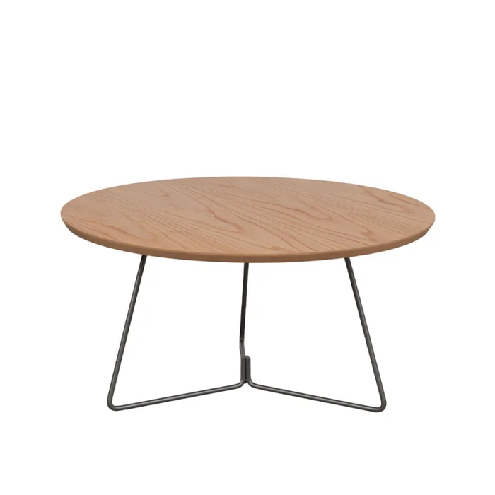 MESA CENTRO REDONDA - MADERA CINAMOMO - PATAS GRAFITO en Madera natural - Mesas de living, Uruguay | Champagne Home