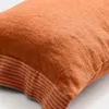 Almohadón Disea de lino - naranja con detalle de rayas naranjas, 40 x 60 cm en Naranja - Textiles, Uruguay | Kavehome, vista 5 de 5