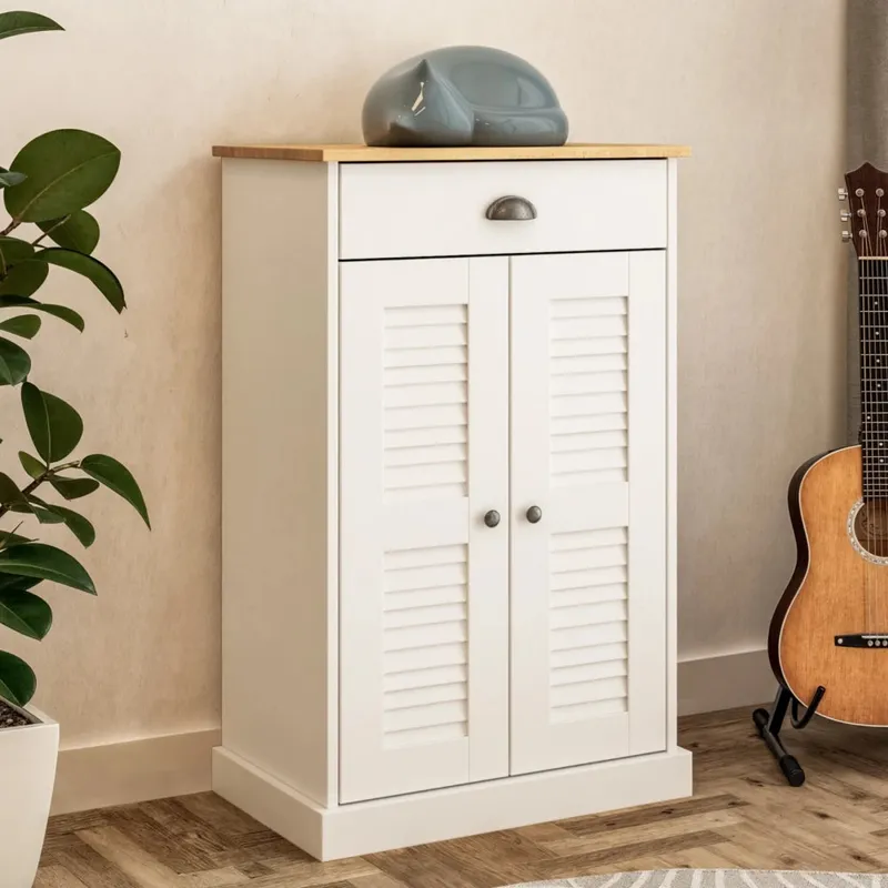 Zapatera - 2 Puertas - 1 Cajón - Línea Oslo - Blanco en Blanco - Aparadores y recibidores, Uruguay | Ecowood