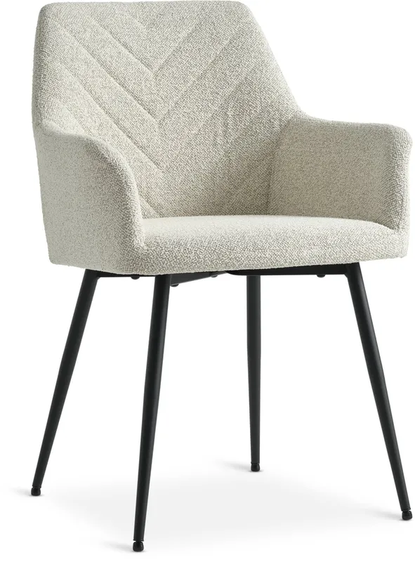 Silla de comedor PURHUS tela crudo/negro en Blanco - Sillas, Uruguay | JYSK