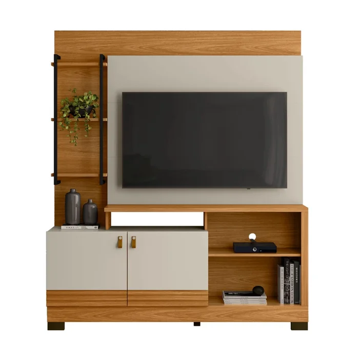 Modular para Tv Alagoas Nature/Blanco - Línea Haus en Madera natural - Muebles para TV, Uruguay | Ecowood, vista 2
