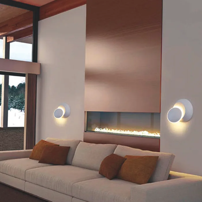 Luminaria lampara metalica de pared led giratoria Blanco en Blanco - Iluminación, Uruguay | Decotech, vista 4