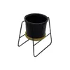 MACETA CERAMICA C/BASE D11x16CM NEGRO/BASE BLANCO en Negro - Macetas, Uruguay | Koz, vista 1 de 4