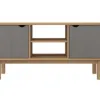Rack TV 2 P Mel/Gris Linea Nordica en Madera Maciza - Muebles para TV, Uruguay | Que Sal Muebleria, vista 4 de 18