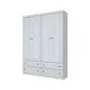 Placard Ropero 4 Puertas Mdf-y-mdp Blanco Americano en Blanco - Roperos y placares, Uruguay | Divino, vista 2 de 7