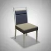 SILLA EN MADERA LACA BLANCA - TAPIZADA TELA GRIS en Multicolor - Sillas, Uruguay | Champagne Home, vista 4 de 4