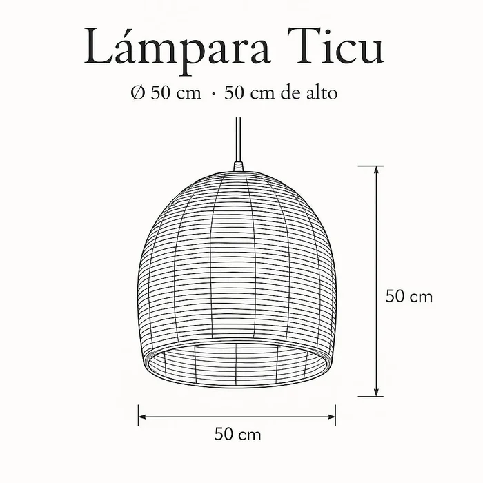 Lámpara Colgante Tejida a Mano Ticu | Casakos en Madera natural - Lámparas colgantes, Uruguay | Casakos, vista 7