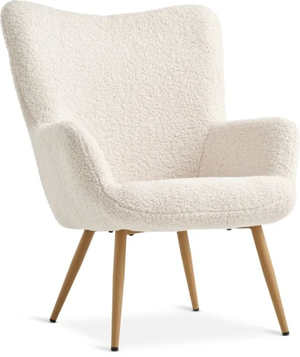 Sillón HUNDESTED 1 cuerpo tela felpa crudo en Blanco crudo - Butacas, banquetas y puffs, Uruguay | JYSK