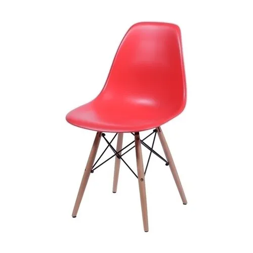 SILLA EAMES COMEDOR CON BASE EN MADERA ROJA - Sillas, Uruguay | Decohogar