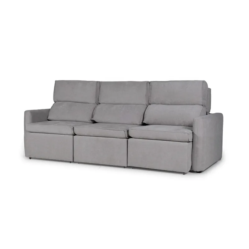 Sofá Santiago (Rebatible) - Tela Microfibra - 3 cuerpos - TC1009 (Plata) en Gris - Sillones y sofás, Uruguay | NYR