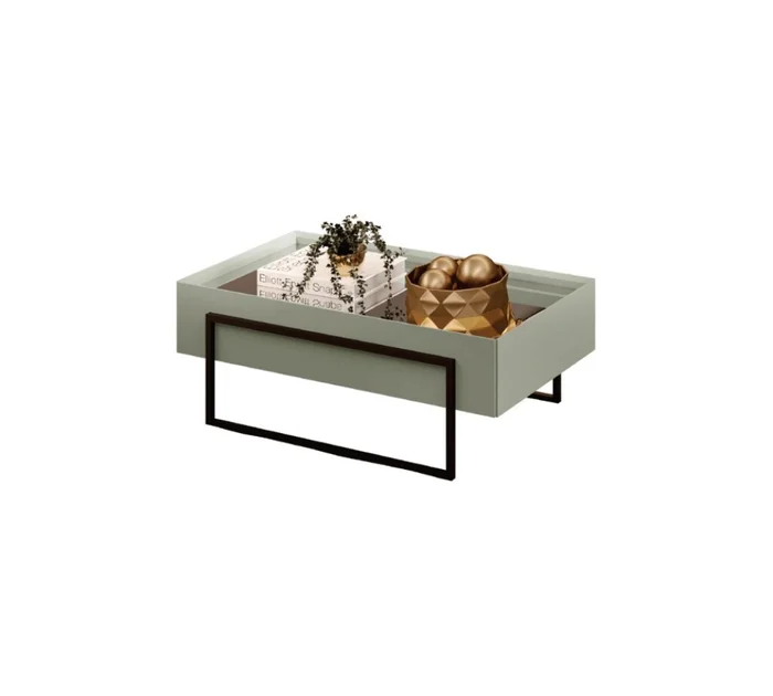 Mesa De Living Vidrio Y Metal - Pilar - Verde - Mesas de living, Uruguay | Rústico Hogar