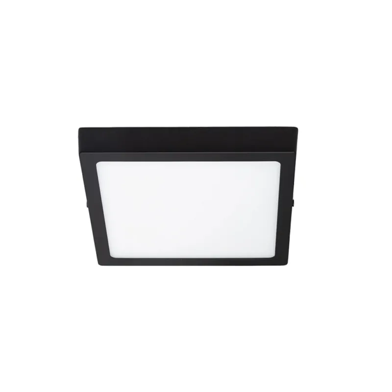 Panel LED Cuadrado de Adosar Negro 12W Luz Cálida en Negro - Lámparas colgantes, Uruguay | Serlux