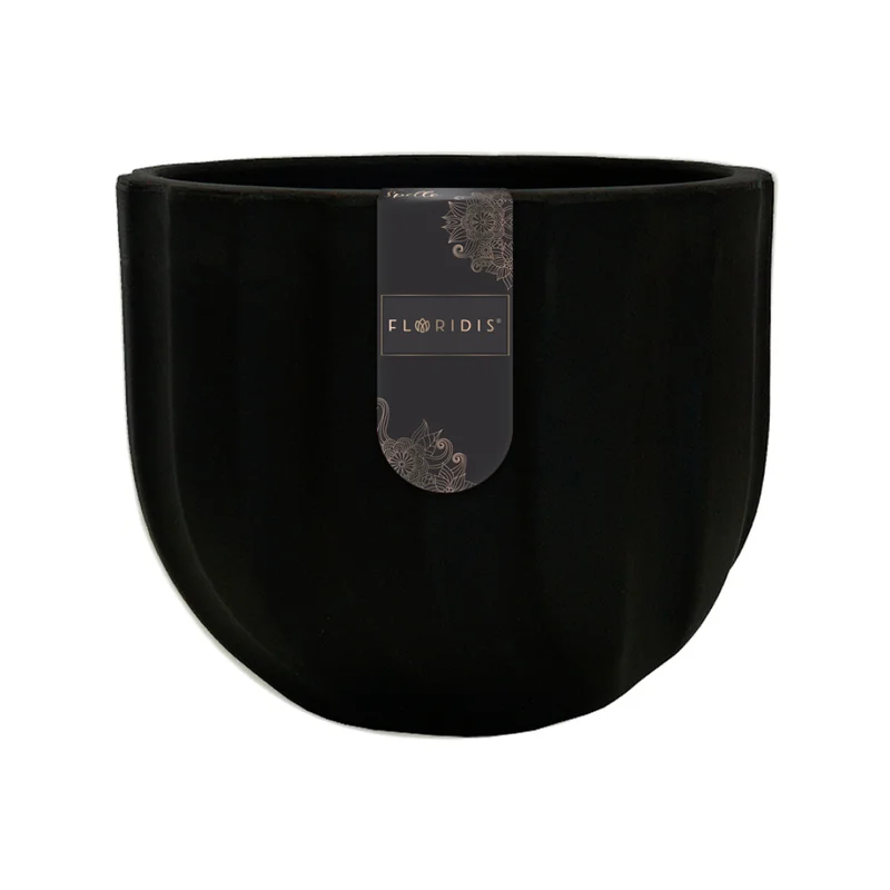 MACETA SPELLO ONDULATO NEGRA 15X15CM en Negro - Macetas, Uruguay | Decohogar, vista 3