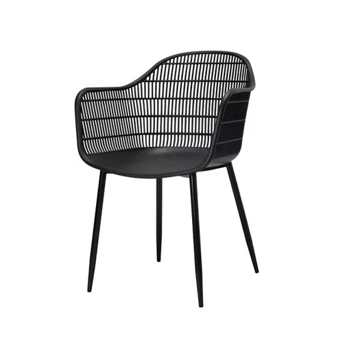 Silla Sydney - Patas de Metal/Madera - Negro en Negro - Sillas, Uruguay | Rústico Hogar