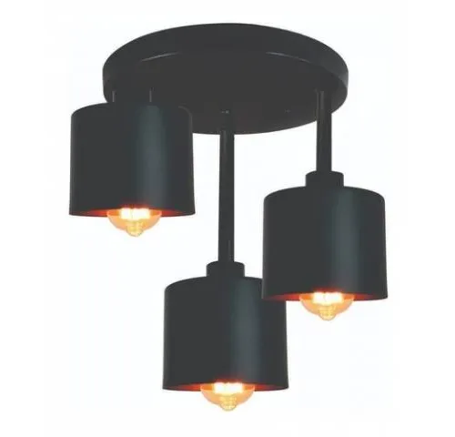 Lámpara de colgar 3 luces de hierro E27 Negra, Uruguay | Que Sal Muebleria