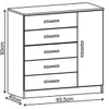Comodas Cajoneras 5 cajones,1 puerta,Dormitorio Blanco 151 - Cómodas, Uruguay | Muebles Express, vista 5 de 6