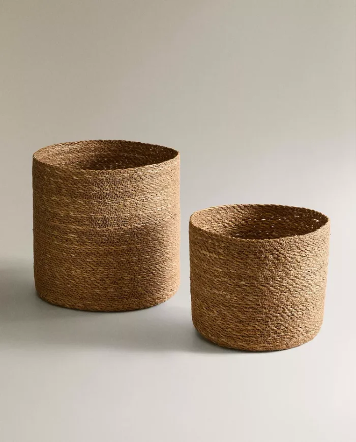CESTA SEAGRASS CILÍNDRICA en Marrón - Canastos, Uruguay | Zara Home, vista 2