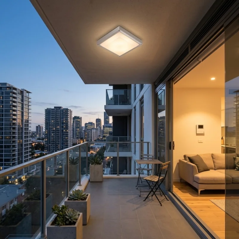 Plafón de Exterior Cuadrado Pro E27 en Gris - Lámparas colgantes, Uruguay | Serlux, vista 4