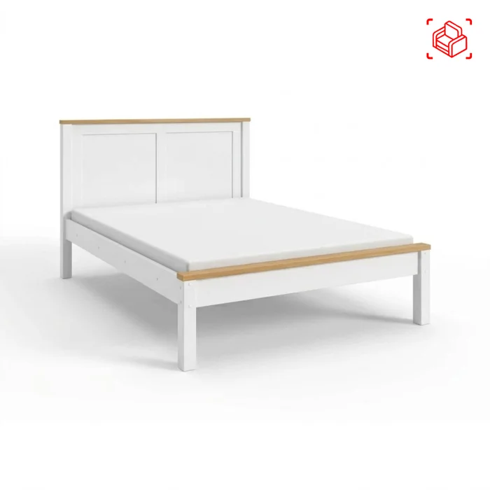 Cama 2 Plazas Pino Natural-beige Topazio en Multicolor - Dormitorio, Uruguay | Divino, vista 3