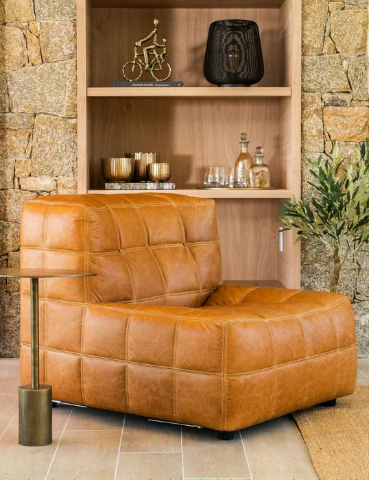 BUTACA COLUMBIA - CUERO ITALIANO CARAMELO en Marrón - Sillones y sofás, Uruguay | La Iberica, vista 27