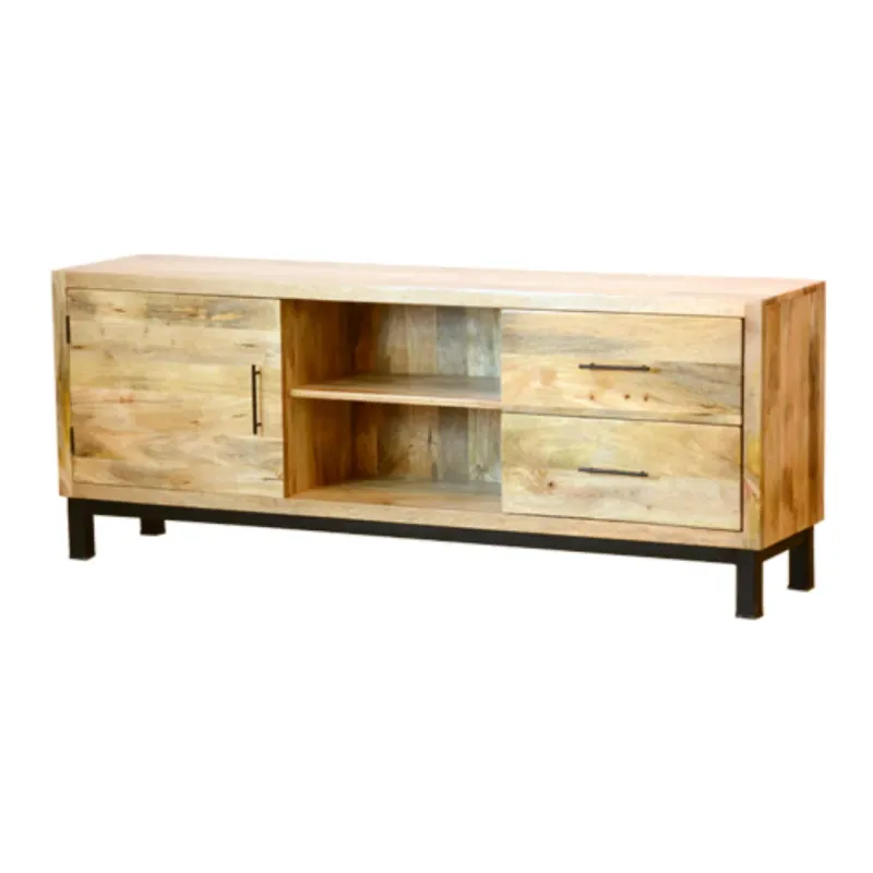 R14 Rack 180x40x70 en Madera natural - Muebles para TV, Uruguay | Victoriana