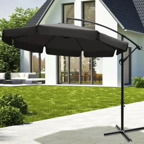 Sombrilla retractil Gris Oscuro en Gris - Muebles para el exterior, Uruguay | La Cueva Muebles, vista 9