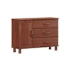 Comoda 3 Cajones 1 Puerta Madera Maciza Premium en Marrón - Cómodas, Uruguay | Rústico Hogar, vista 1 de 3