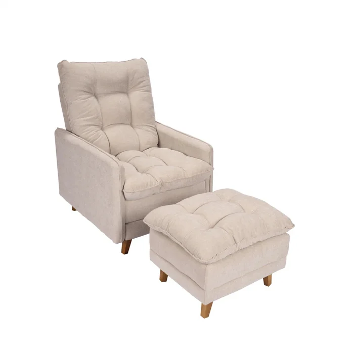 Poltrona reclinable Con Puff - Luxor - Beige en Rojo - Sillones y sofás, Uruguay | Ecowood, vista 2