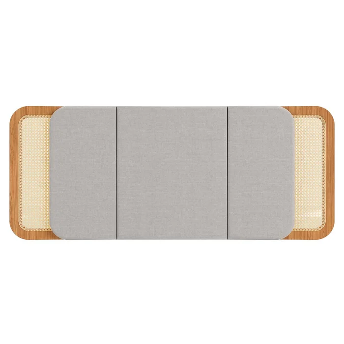 Respaldo de Cama Valeria con Ratan Natural 170cm Curvo - 100% MDF en Beige - Respaldos de cama, Uruguay | Balton, vista 3
