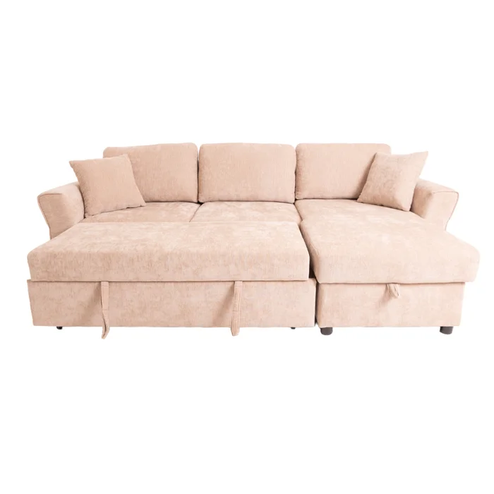 Sofá Cama Chaise/baúl Tela Natural-beige Bristol Beige en Beige - Sillones y sofás, Uruguay | Divino, vista 6