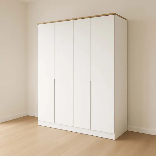 Placard Ropero 4 Puertas Mdf Blanco Logan en Blanco - Roperos y placares, Uruguay | Divino