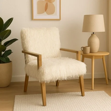 Butaca Ivory Faux en Beige - Butacas, banquetas y puffs, Uruguay | La Cueva Muebles, vista 8